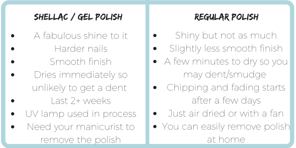 difference between shellac and normal polish