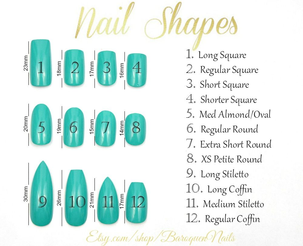 Acrylic Nail Size Chart