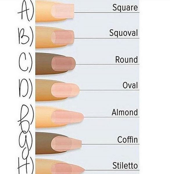 acrylic nail shapes and styles