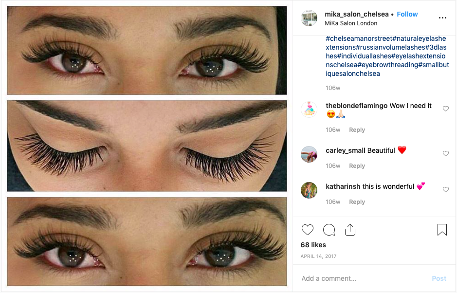 Eyelash shop extensions london