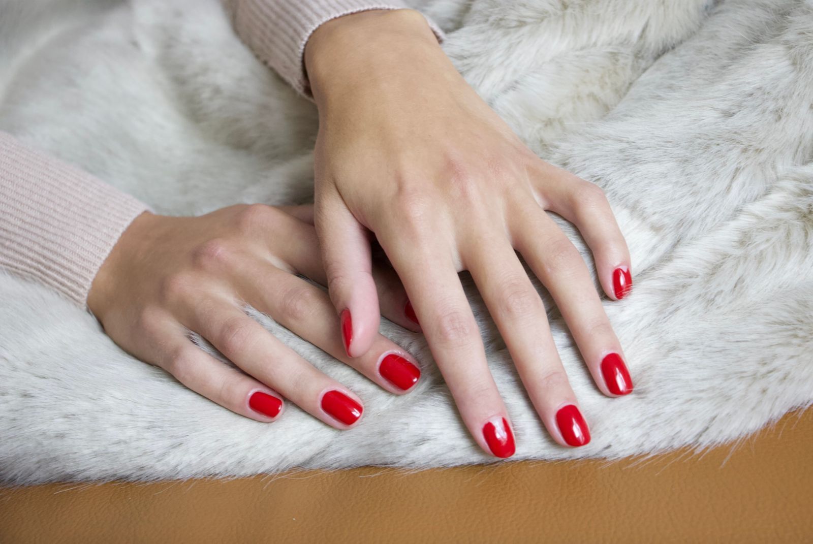 red nail polish on nails