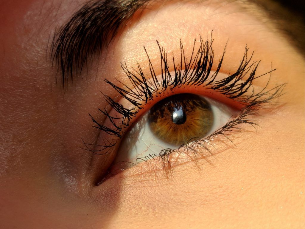 woman lashes mascara eye