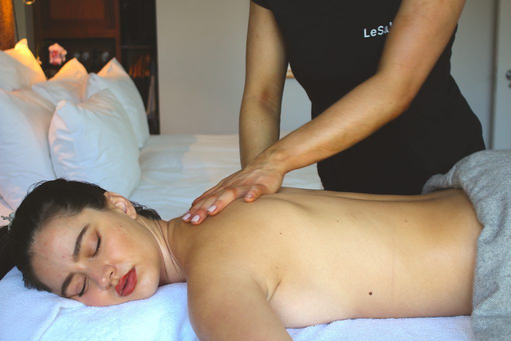 a woman having a massage